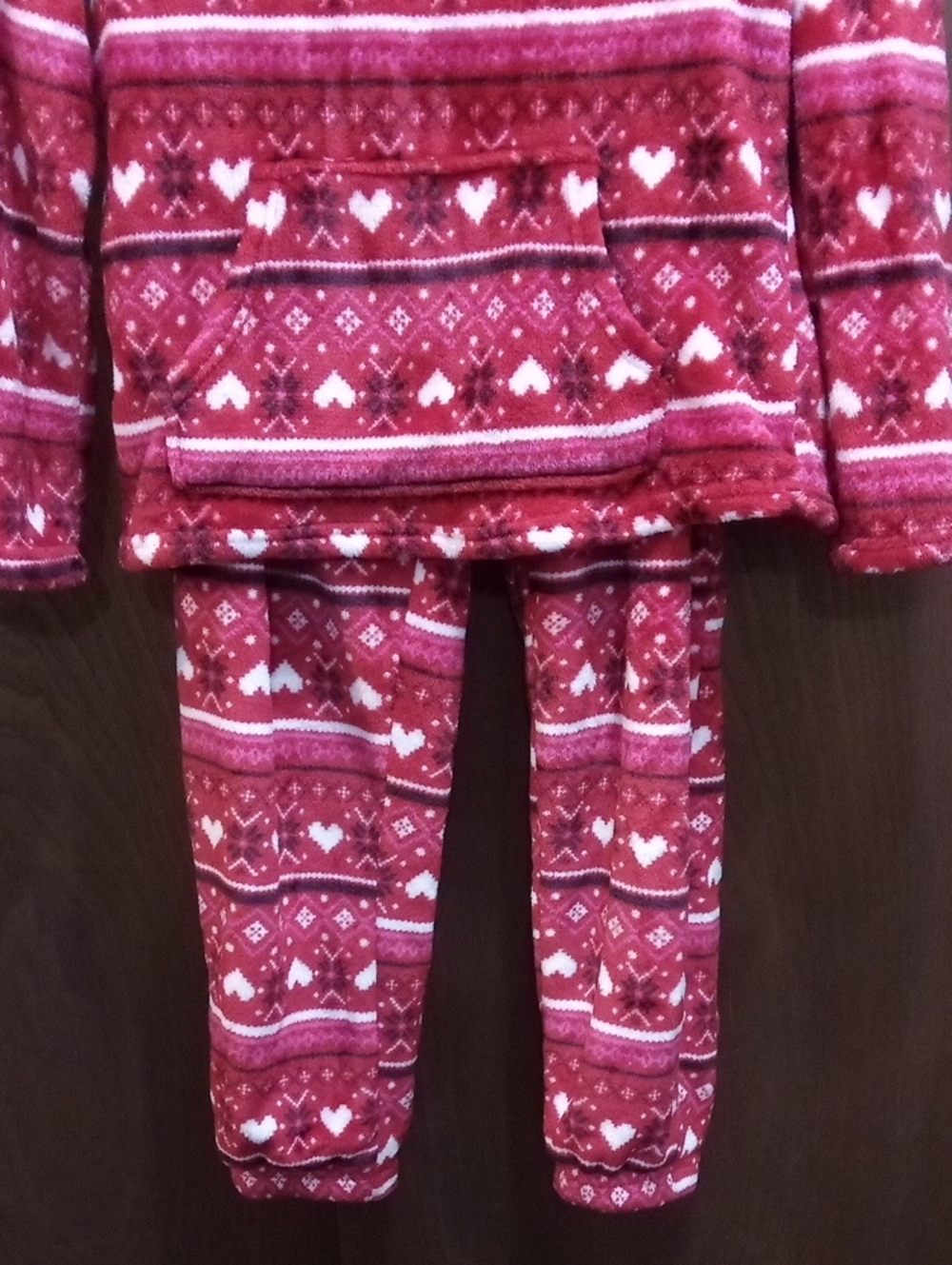 Cozy Red Heart Fleece Pajama Set - Picture 3 of 12